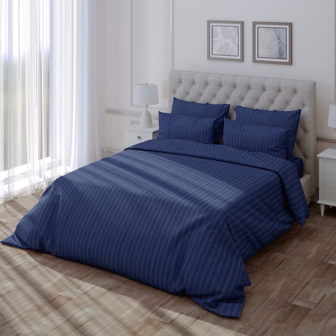 Постельное белье Verossa Stripe 200x220 на молнии 929817 (Indigo)