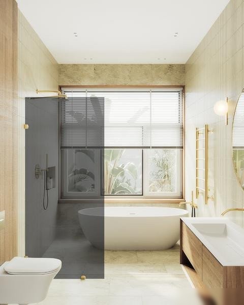 Душевая стенка MaybahGlass 79x195 MGD-274-3 (графитовое стекло/золото)