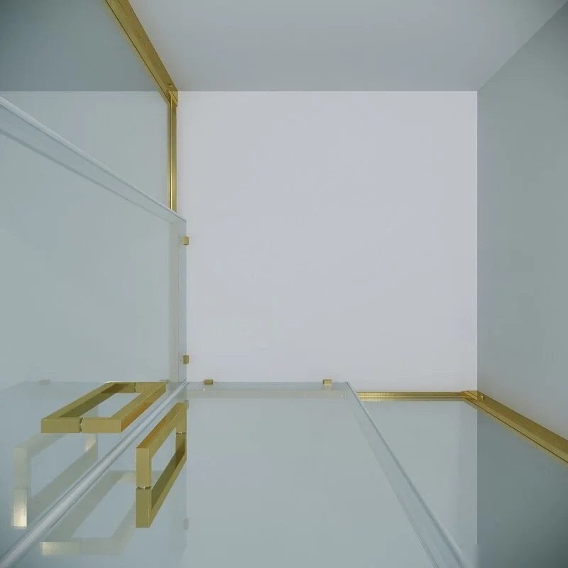 Душевой уголок Grossman Cosmo 100x100x195 300.K33.02.1010.32.00 (золото сатин/прозрачное стекло)
