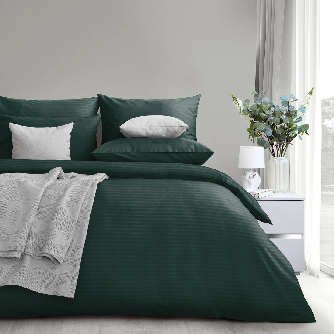 Постельное белье Verossa Stripe Dark green VRT рез 200/200/30 70274 ST13