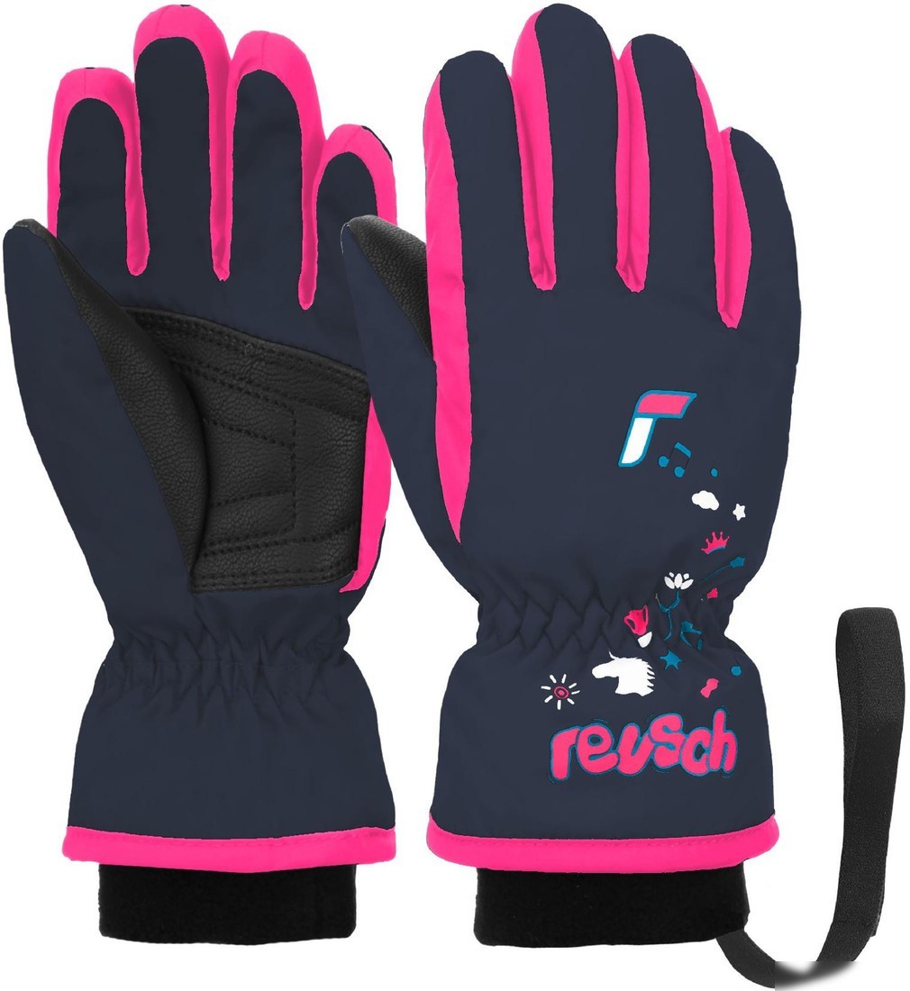 Горнолыжные перчатки Reusch Kids 6285105-4540 (р-р 3, Dress Blue/Knockout Pink)