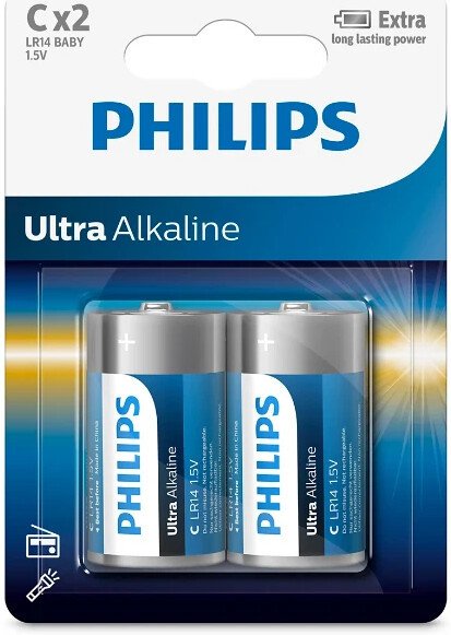 Батарейка Philips Ultra Alkaline C LR14E2B/97 (2 шт)