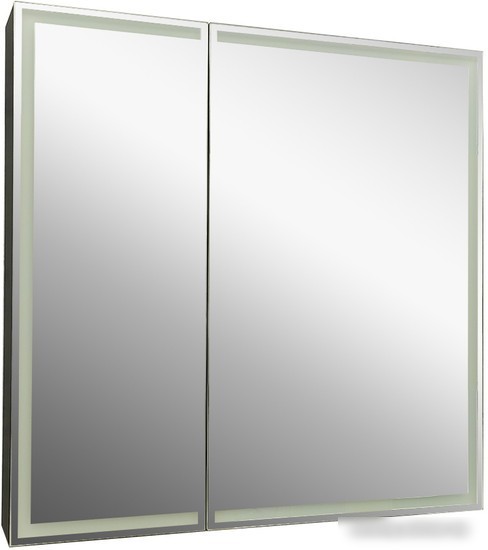 Континент Шкаф с зеркалом Mirror Box Black Led 80х80