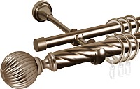 Карниз для штор АС ФОРОС Grace D25К/16Г + наконечники Орион (2м, антик)