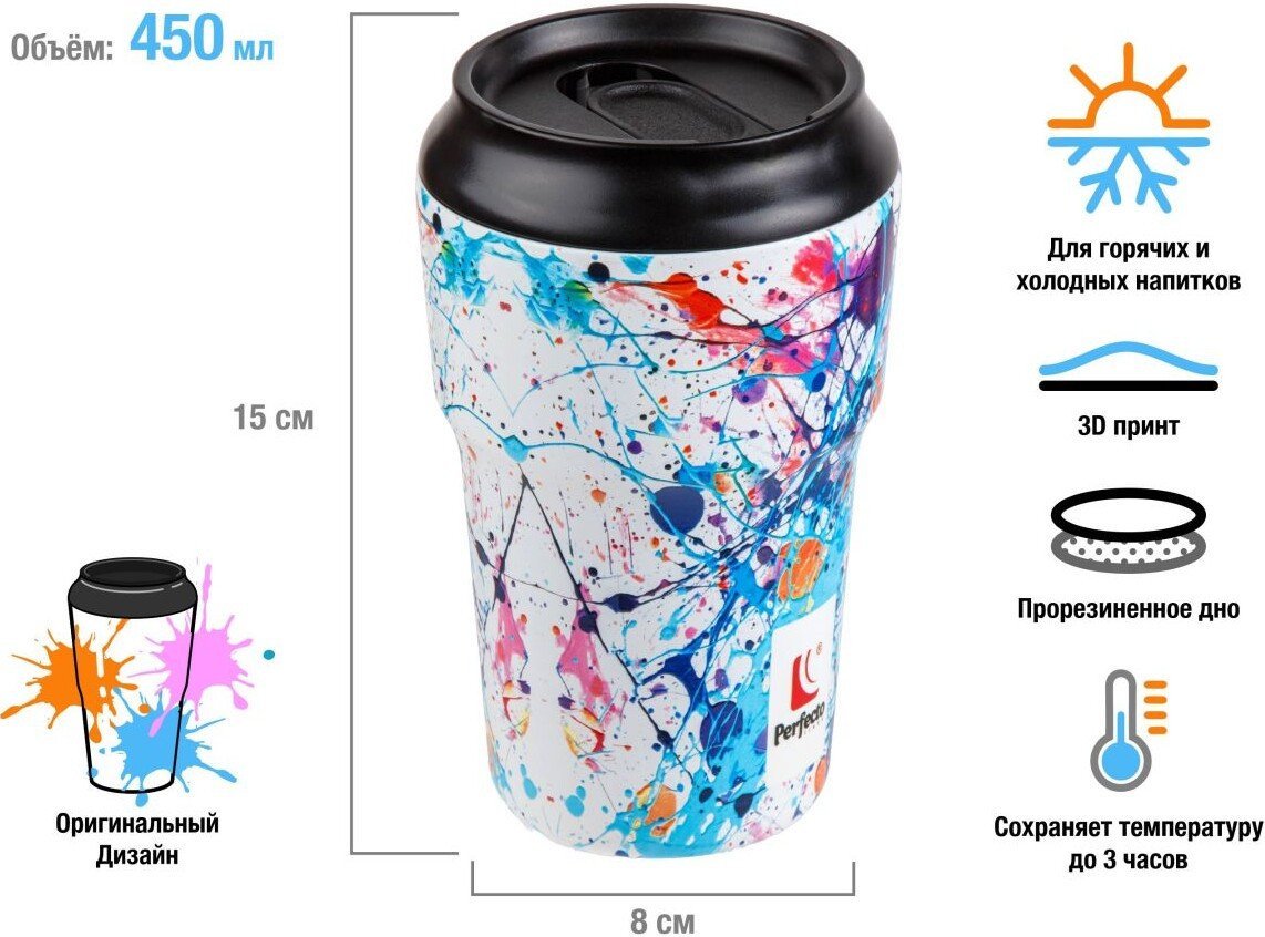 Термокружка Perfecto Linea 27-450102 450мл (bright splash)
