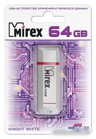 USB Flash Mirex Knight White 64GB [13600-FMUKWH64]