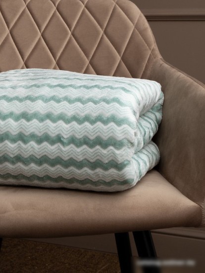 Плед Tex Republic Absolute Зигзаг двухцветный Flannel 200x220 92577 (бирюзовый)