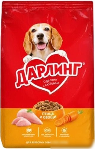 Сухой корм для собак Дарлинг С птицей и овощами 500 г