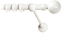 Карниз для штор Lm Decor Шар большой 059 1р гладкий 25мм (белый глянец, 1.6м)