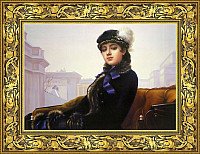 Картина Декарт "Неизвестная" Крамской 8Л0517 (в раме)