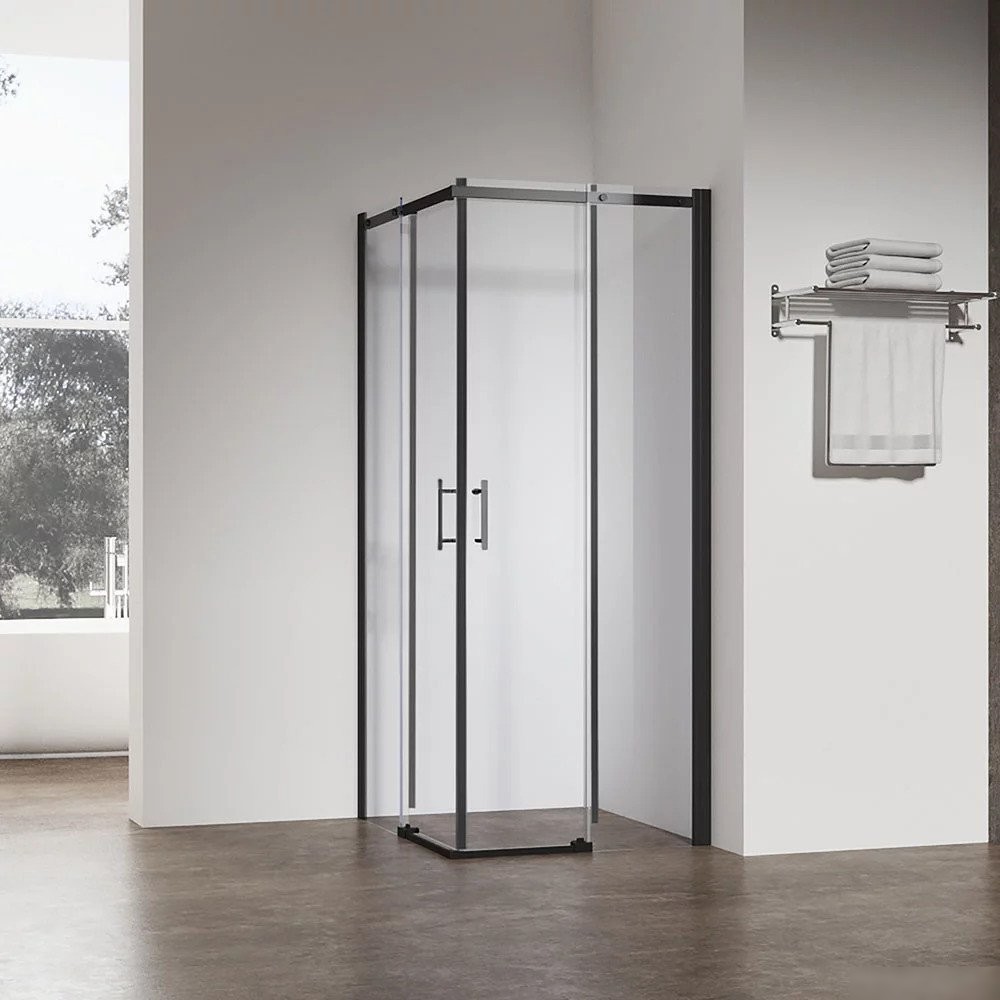 Душевой уголок Veconi 90x90 RV50B-9090-01-C8 (стекло прозрачное/черный)