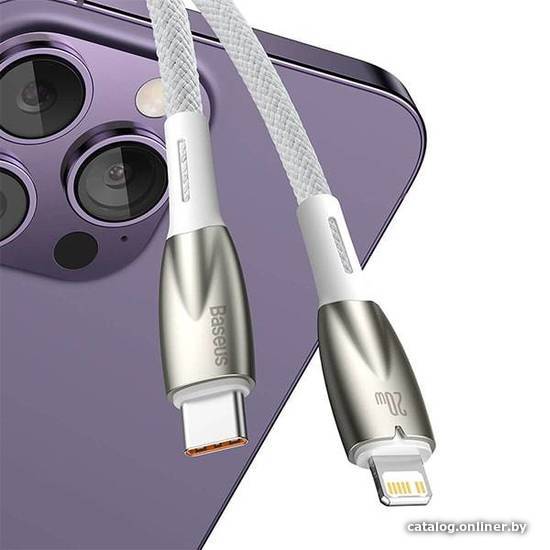 Кабель Baseus Glimmer Series Fast Charging Data Cable Type-C - Lightning 20W CADH000002 (1 м, белый)