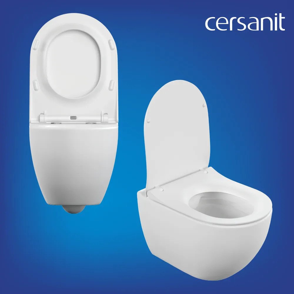 Унитаз подвесной Cersanit Brasko Slim 64824 + Aqua Prime М 50 68179 с кнопкой Blick 64078 (кнопка хром матовый)