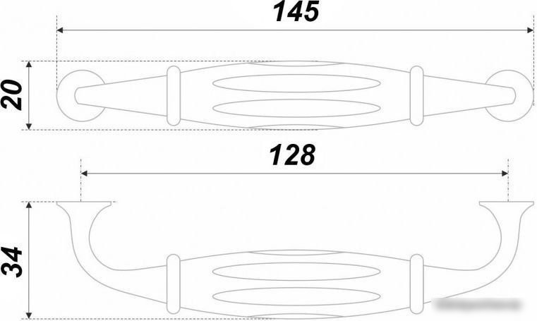 Ручка мебельная Boyard Trinity RS110AB.4/128/W