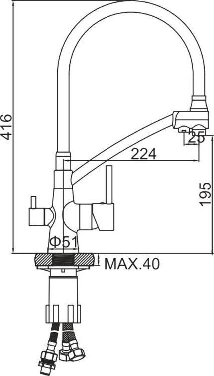Смеситель Ledeme L4855G-2