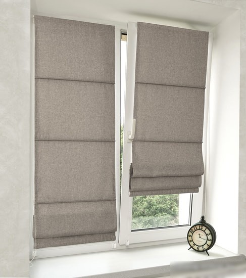 Мини римская штора Delfa Plain Dim Out СШД-01М 171/006 57x160 (серый)