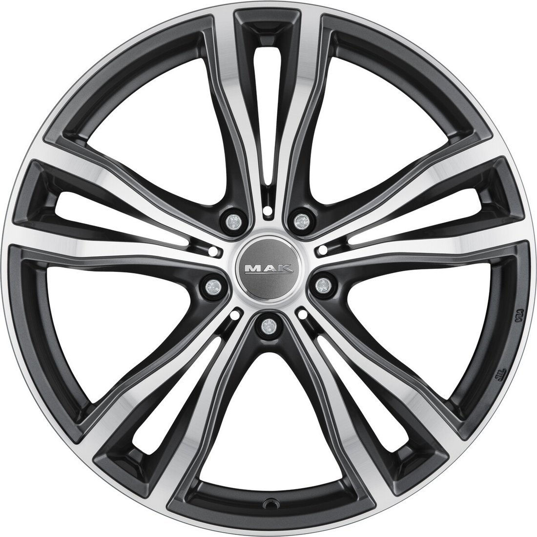 Литые диски MAK X-Mode 21x11.5" 5x112мм DIA 66.6мм ET 38мм Gun Met-Mirror Face