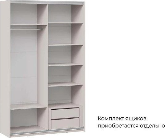 Шкаф-купе Трия Оскар Тиффани Т2 1400 282724 (белая/кашемир/кашемир матовый)