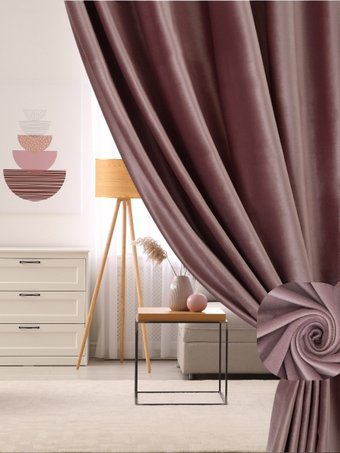 Комплект штор Soft Lines Бархат 9102G-A25 (220x260, пыльная роза)