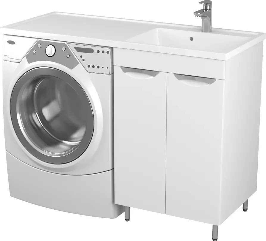 Uncoria Тумба с умывальником Мера 55 с 2-мя дв + Paola Magenta 1200 R (белый)