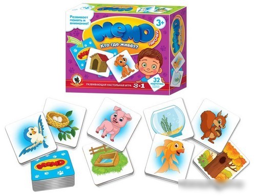 Настольная игра Русский стиль Мемо Парочки. Кто где живет? 02450