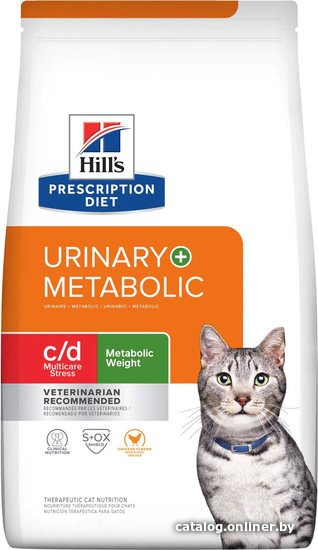 Сухой корм для кошек Hill's Prescription Diet c/d Multicare Stress Metabolic Weight с курицей 1.5 кг Сухой корм для кошек Hill's Prescription Diet c/d Multicare Stress Metabolic Weight с курицей 1.5 кг