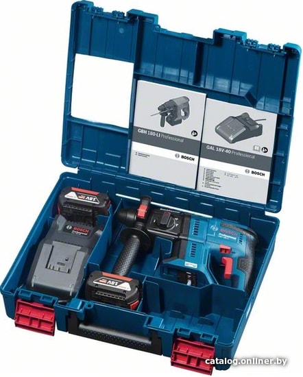 Перфоратор Bosch GBH 180-LI Professional 0611911121 (с 2-мя АКБ, кейс)