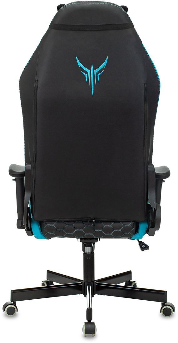 Игровое (геймерское) кресло Бюрократ Knight Neon (черный/голубой экокожа)