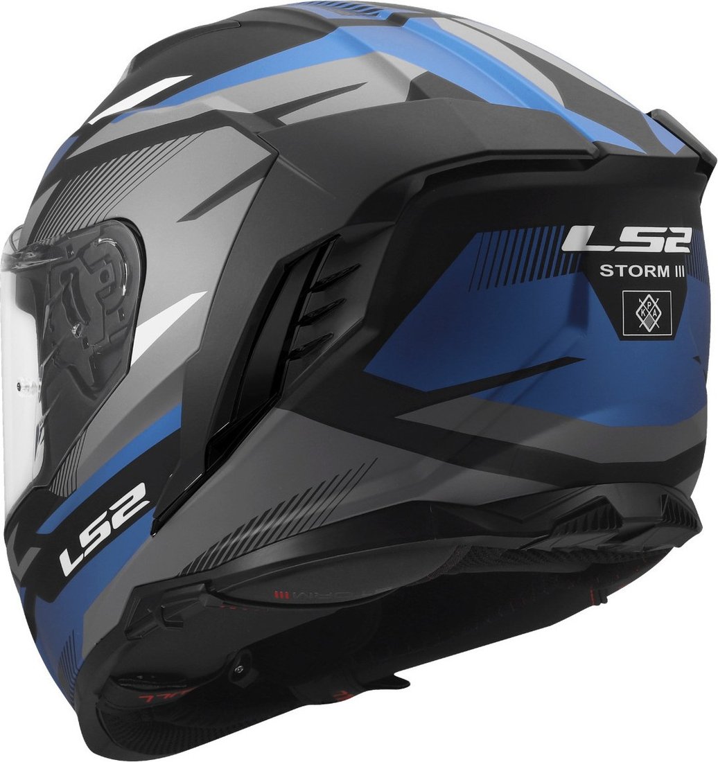 Мотошлем LS2 FF818 Storm III Komai (M, черный/синий)
