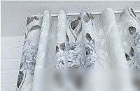 Комплект штор Delfa СШД-050 Flowers/21 (160x250, серые цветы)