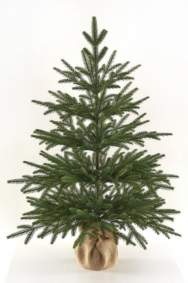 Ель Max Christmas Настольная Семирамида (0.7м, подставка пенек и мешковина)