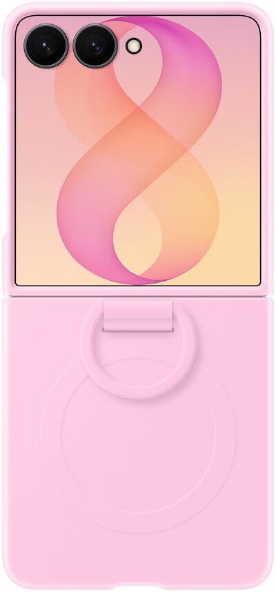 Чехол для телефона Samsung Silicone Ring Magnet Case для Samsung Galaxy Z Flip8 (розовый)
