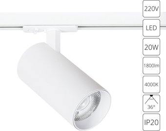 Трековый светильник Arte Lamp Bene A1947PL-1WH