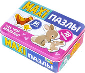 Развивающая игра Puzzle Time Где чей малыш? Макси-пазлы 5800953 (36 эл)