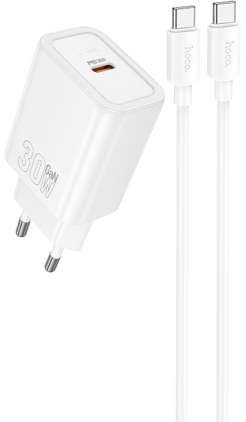 Сетевое зарядное Hoco N62 USB Type-C (белый)