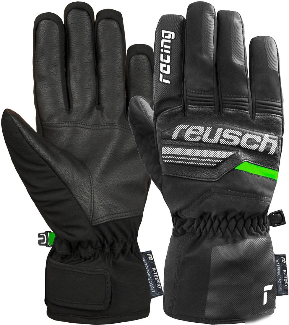 Горнолыжные перчатки Reusch Ski Race VC R-Tex XT 6201257-7021 (р-р 11, Black/White/Neon Green)