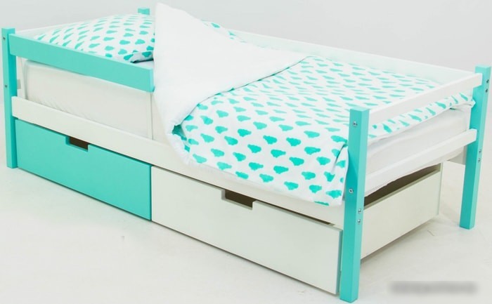 Кровать Бельмарко Skogen 160x70 (мятный/белый)