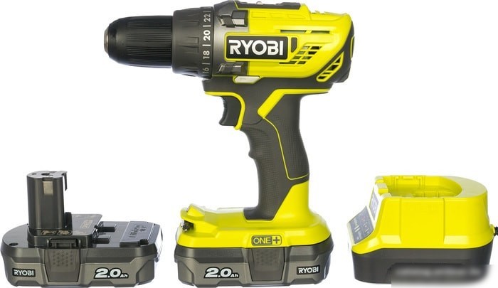 Дрель-шуруповерт Ryobi R18DD3-220S 5133003348 (с 2-мя АКБ 2 Ah, сумка)
