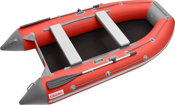 Моторно-гребная лодка Roger Boat Hunter 3000 (без киля, красный/серый)