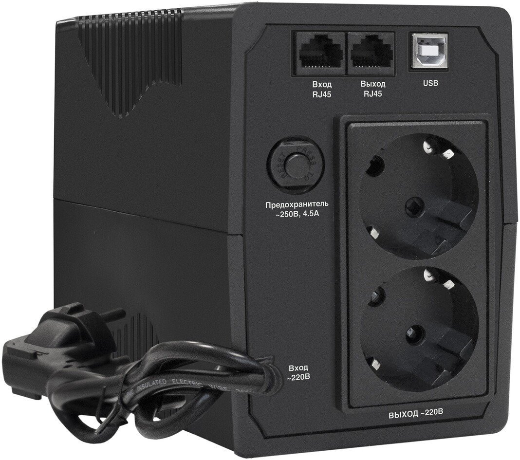 Источник бесперебойного питания ExeGate Power Back BNB-1000.LED.AVR.2SH.RJ.USB
