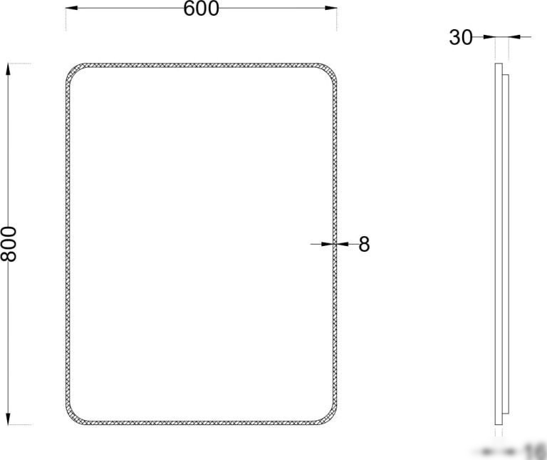 Roxen Зеркало Simon 510205-60B 60x80