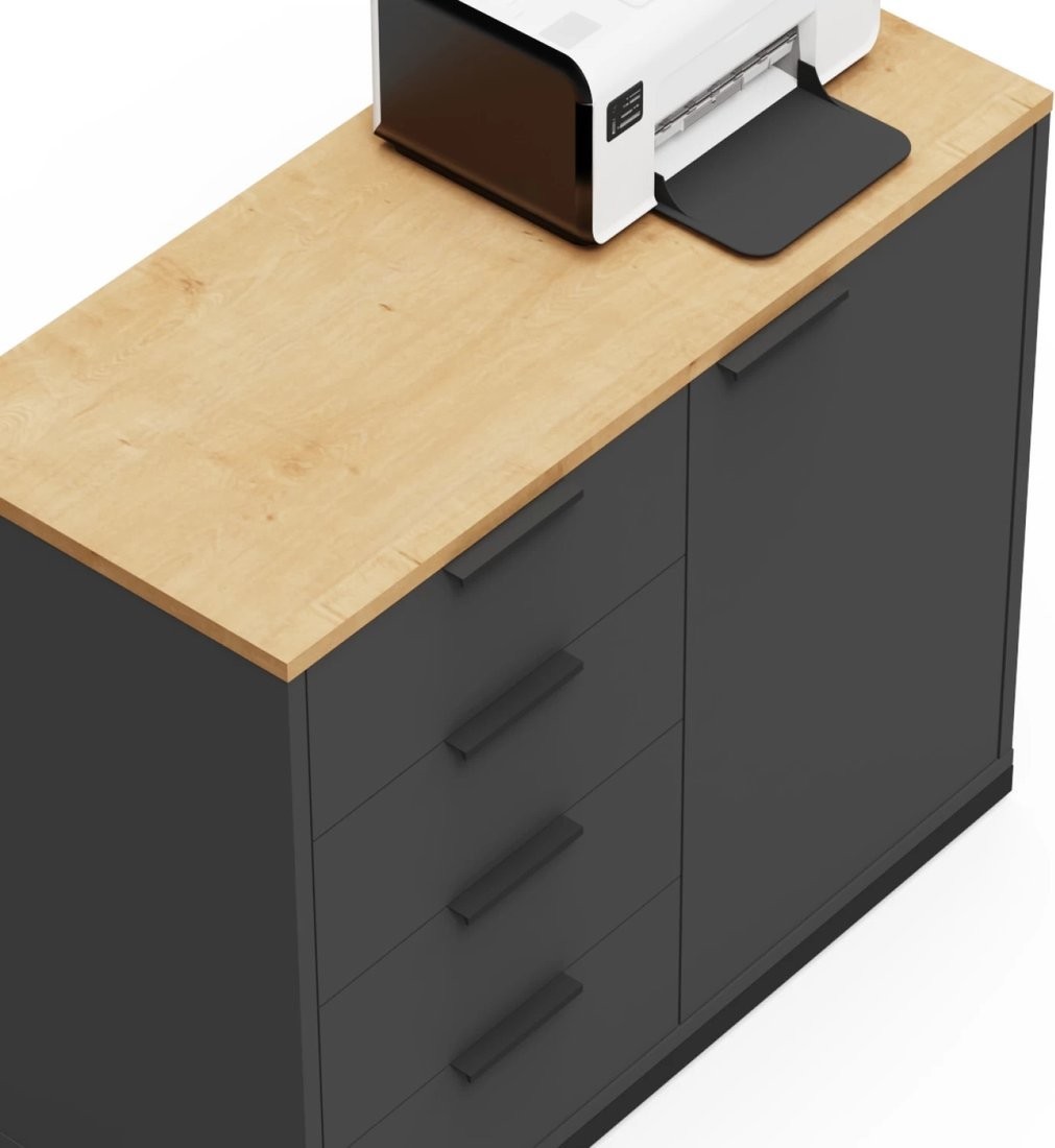 Тумба Crafto Вера 04 90x40x75 (графит дуб)