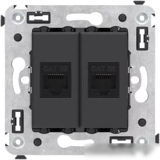 Розетка компьютерная DKC Avanti RJ-45 4412664 (черный матовый)