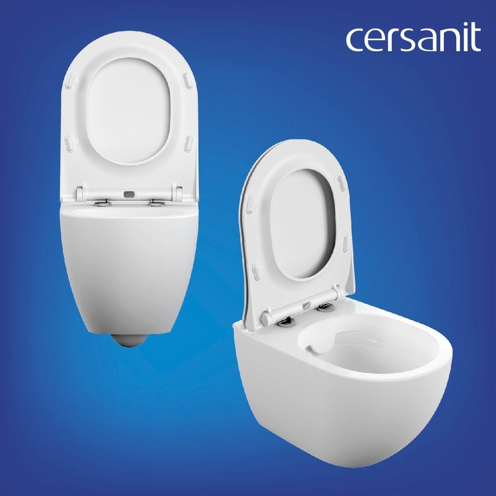Унитаз подвесной Cersanit Brasko Smart DPL EO Slim + Aqua 40 Smart M 69334 (с кнопкой Estetica белый)