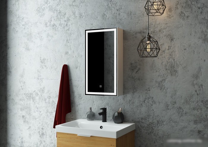 Континент Шкаф с зеркалом Allure Led 35х65 (левый)