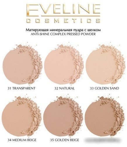 Компактная пудра Eveline Cosmetics Anti Shine Complex Pressed Powder (тон 32 natural)