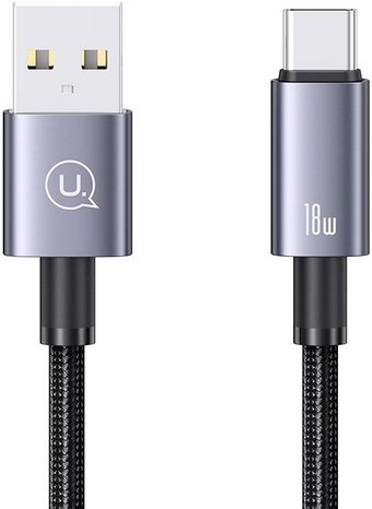 Кабель Usams US-SJ680 USB Type-A - USB Type-C (0.25 м, черный)