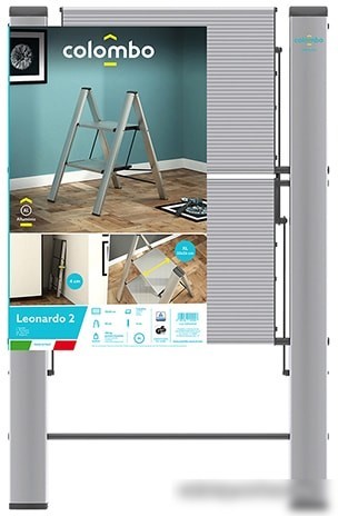Лестница-стремянка Colombo Leonardo 2 G300A02W (2 ступени, серебристый)