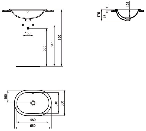 Умывальник Ideal Standard Connect 55x38 [E504701]
