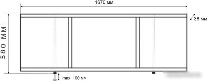 Фронтальный экран под ванну Emmy Элис Max 170